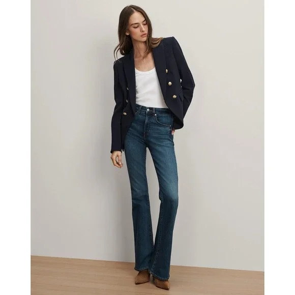 Veronica Beard Miller Dickey Jacket Navy Double Breasted Blazer Gold Button Sz 6 - Picture 4 of 11